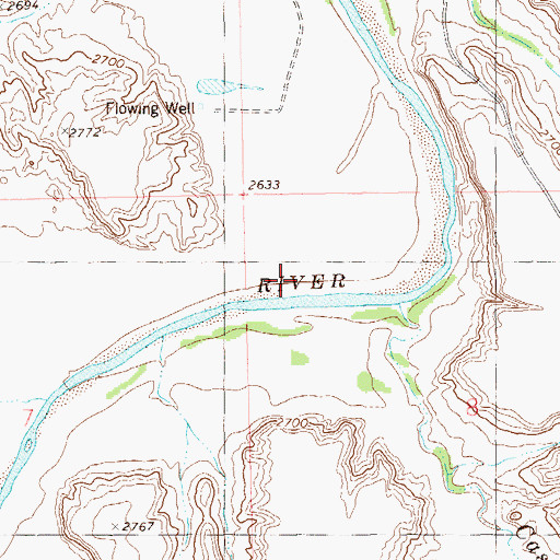 Topographic Map of Cash Creek, ND