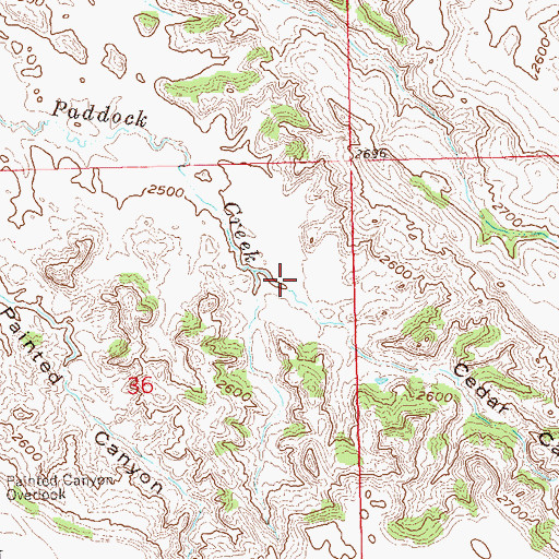 Topographic Map of Cedar Canyon, ND