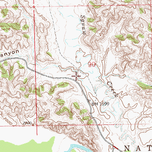 Topographic Map of Cedar Canyon, ND