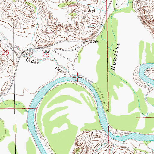 Topographic Map of Cedar Creek, ND