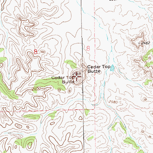 Topographic Map of Cedar Top Butte, ND