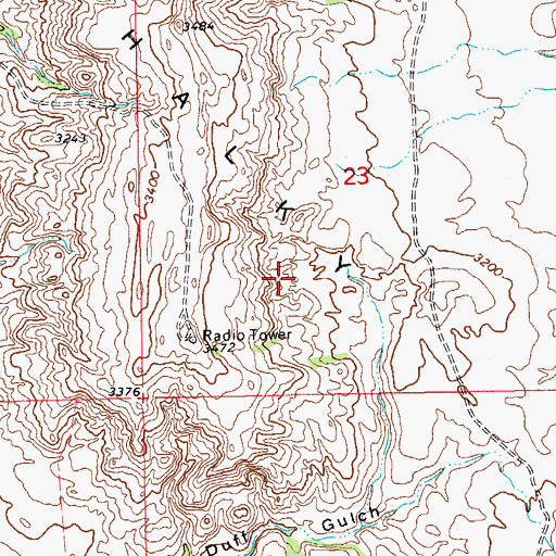 Topographic Map of Chalky Buttes, ND