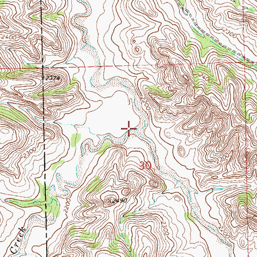 Topographic Map of Charlie Bob Creek, ND