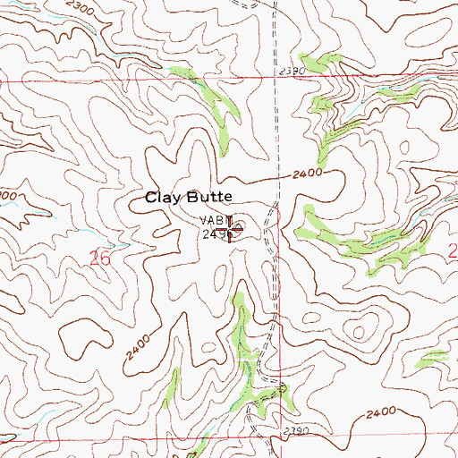 Topographic Map of Clay Butte, ND