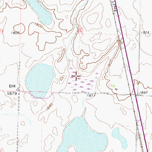Topographic Map of Coal Lake Coulee, ND
