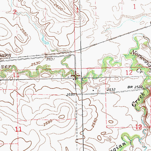 Topographic Map of Coal Mine Creek, ND