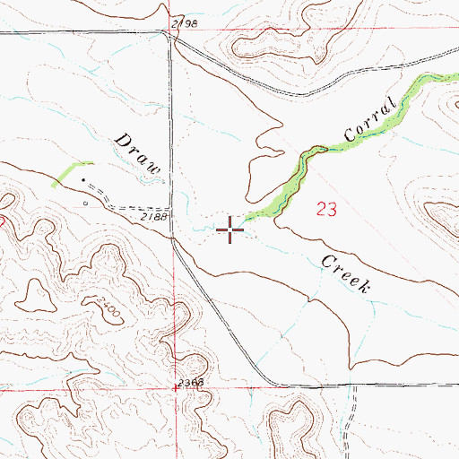 Topographic Map of Corral Creek, ND