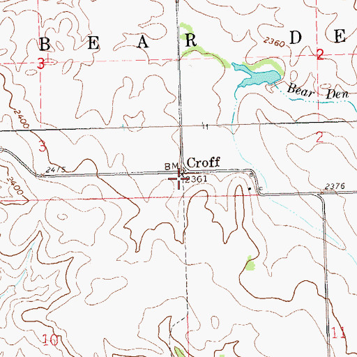 Topographic Map of Croff, ND