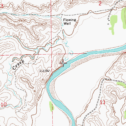 Topographic Map of Crooked Creek, ND