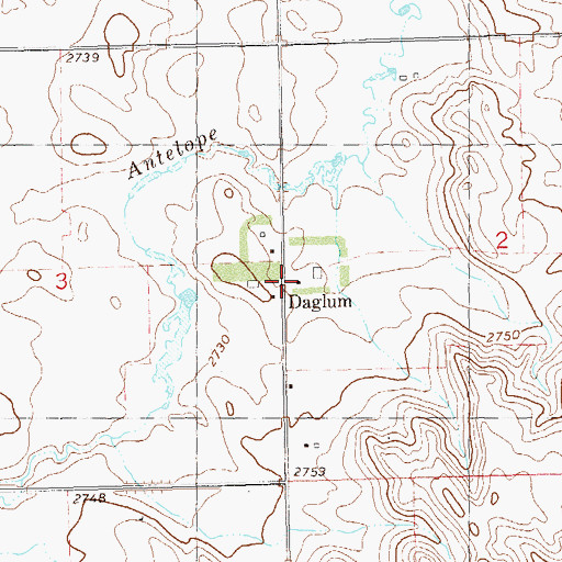 Topographic Map of Daglum, ND