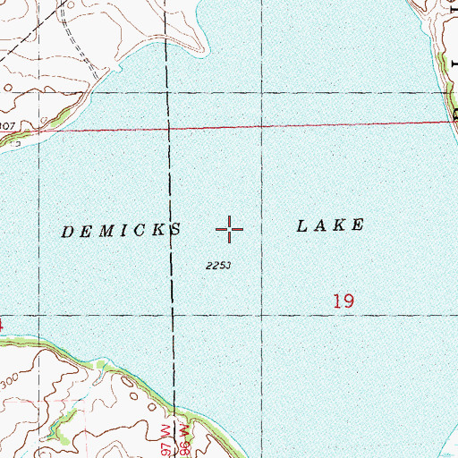 Topographic Map of Demicks Lake, ND