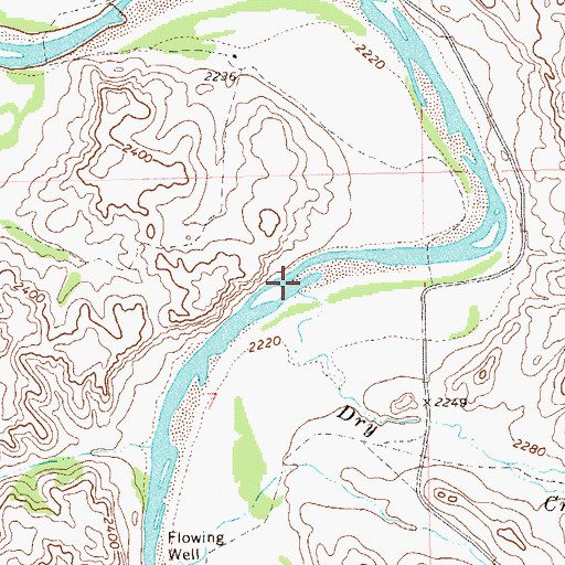 Topographic Map of Dry Creek, ND