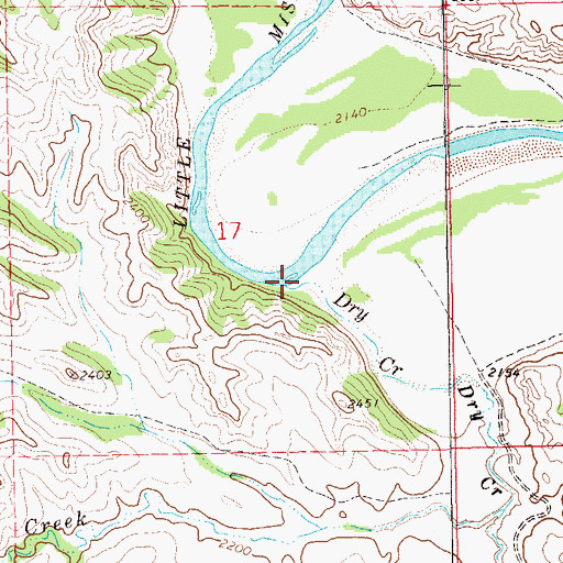 Topographic Map of Dry Creek, ND