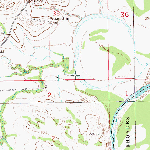 Topographic Map of East Hay Draw Creek, ND