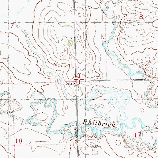 Topographic Map of East Six School Number 3, ND