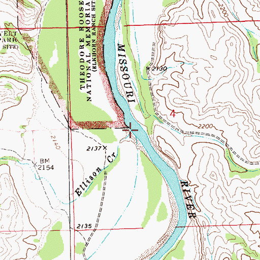 Topographic Map of Ellison Creek, ND