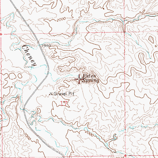 Topographic Map of Estes Spring, ND