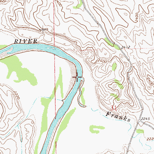 Topographic Map of Franks Creek, ND