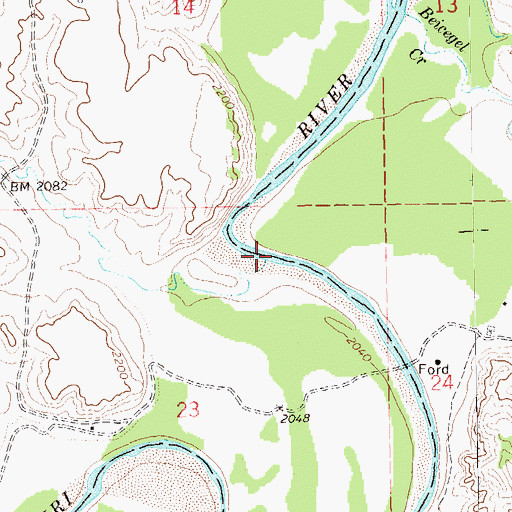 Topographic Map of French Creek, ND