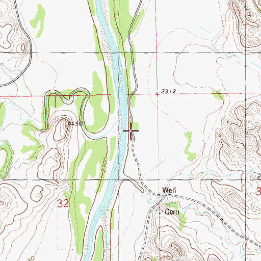 Topographic Map of Garner Creek, ND