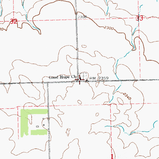 Topographic Map of Good Hope Church, ND