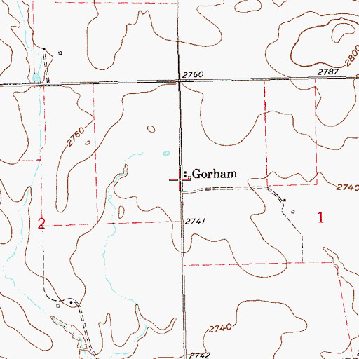 Topographic Map of Gorham, ND