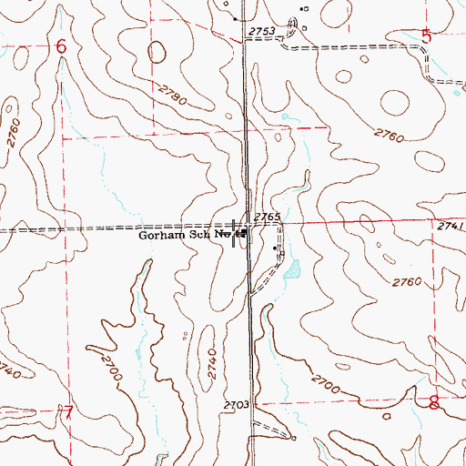 Topographic Map of Gorham School Number 4, ND