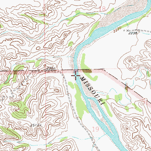 Topographic Map of Government Creek, ND