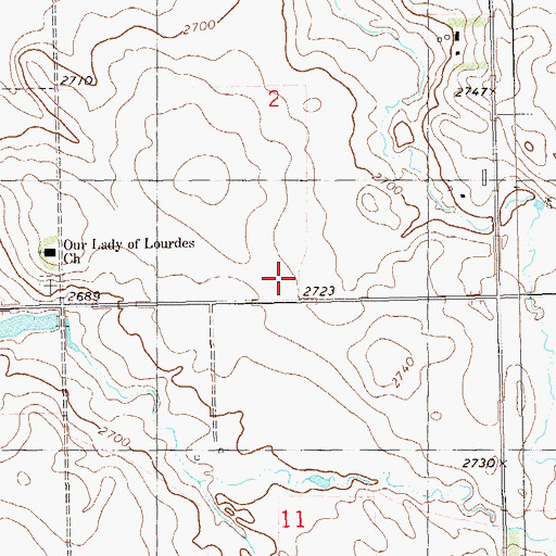 Topographic Map of Grand Meadow School Number 2, ND