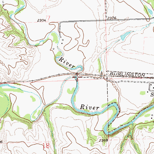 Topographic Map of Green River, ND