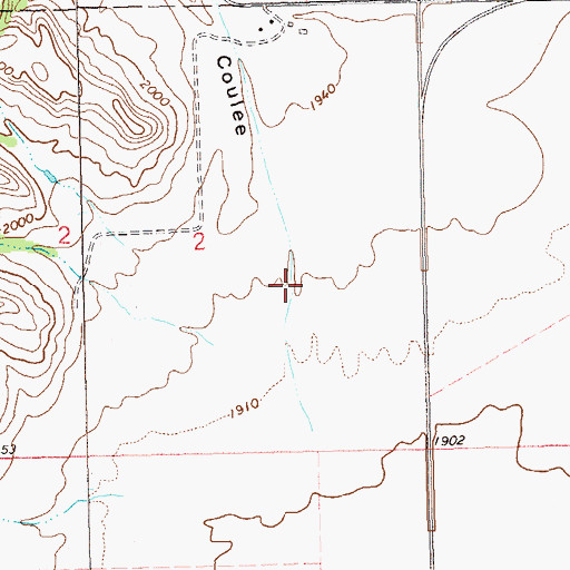 Topographic Map of Half Breed Coulee, ND
