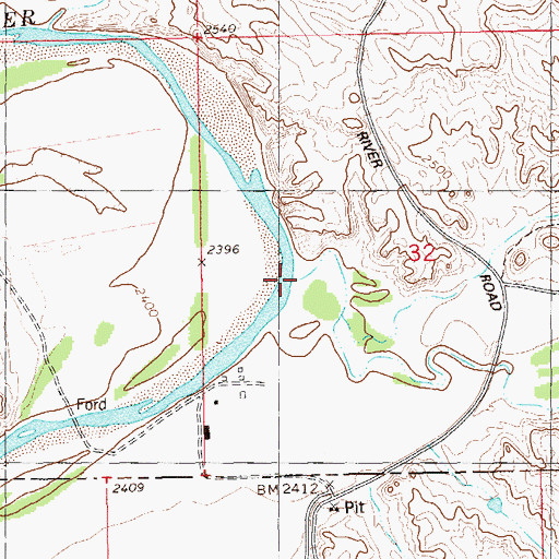 Topographic Map of Hanley Wash, ND