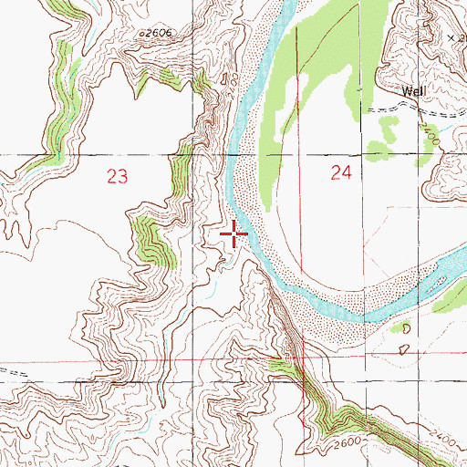 Topographic Map of Hanleys Wash, ND
