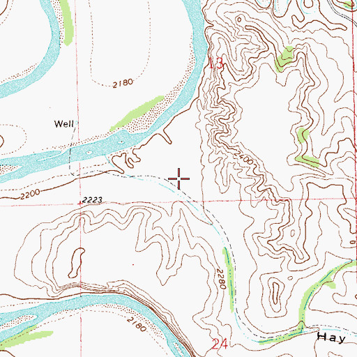 Topographic Map of Hay Draw, ND
