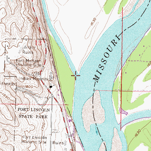 Topographic Map of Heart River, ND