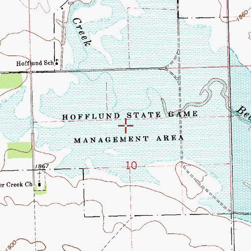 Topographic Map of Hofflund State Game Management Area, ND