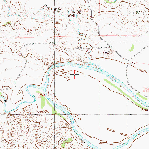 Topographic Map of Horse Creek, ND