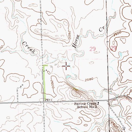 Topographic Map of Horse Creek, ND
