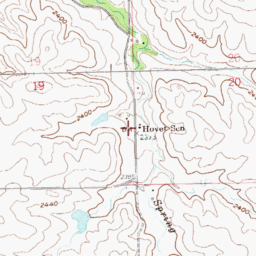 Topographic Map of Hovet School, ND