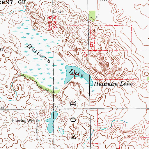 Topographic Map of Hultman Lake, ND