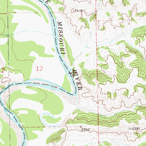 Topographic Map of Ice Box Canyon, ND
