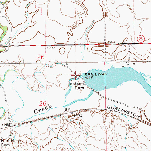 Topographic Map of Jackson Dam, ND