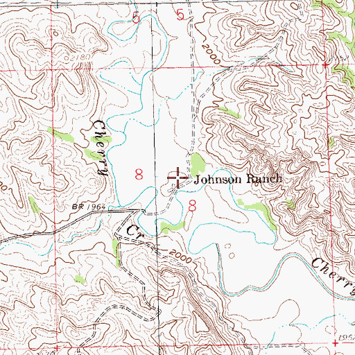 Topographic Map of Johnson Ranch, ND