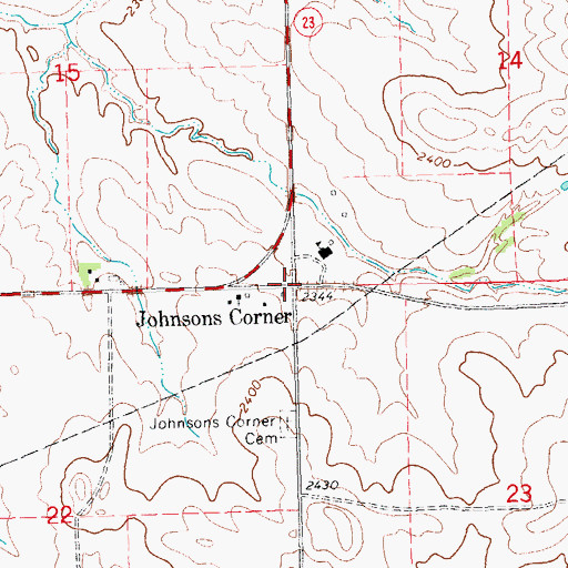 Topographic Map of Johnsons Corner, ND