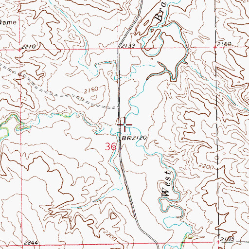 Topographic Map of Johntown Creek, ND