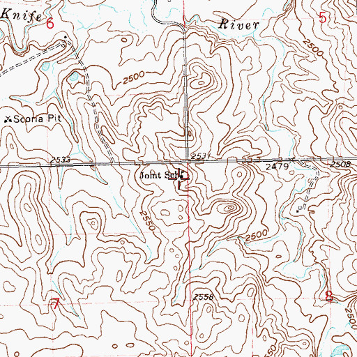 Topographic Map of Joint School, ND