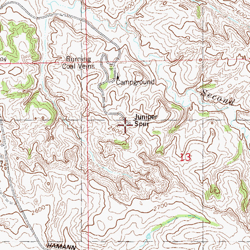 Topographic Map of Juniper Spur, ND
