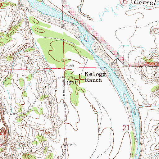 Topographic Map of Kellogg Ranch, ND