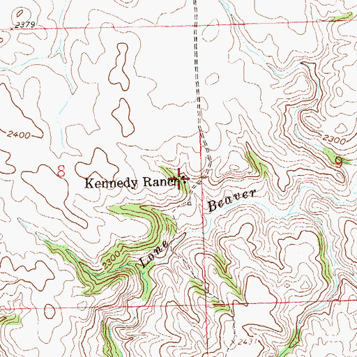 Topographic Map of Kennedy Ranch, ND