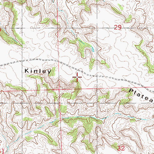 Topographic Map of Kinley Plateau, ND